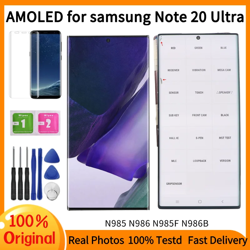 Originele Amoled N986 Lcd Voor Samsung Galaxy Note 20 Ultra 5G Display Touch Screen Digitize
