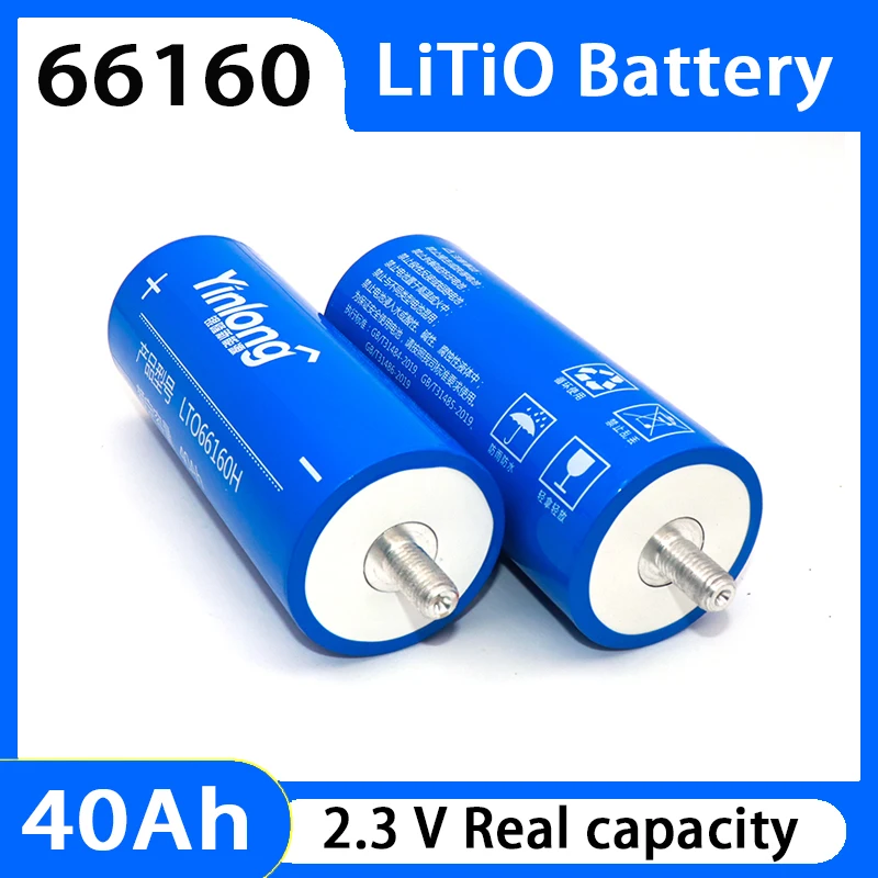 チタン酸リチウム電池yinlong-6616040ah自動車オーディオ太陽エネルギーシステム用元の容量100-v