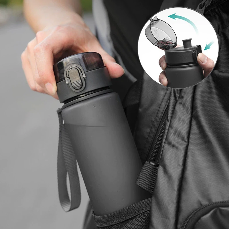 Sports Water Bottle 560ml Leak Proof BPA Free Frosted Plastic Durable Portable for Hiking Cycling Fitness Camping Outdoor