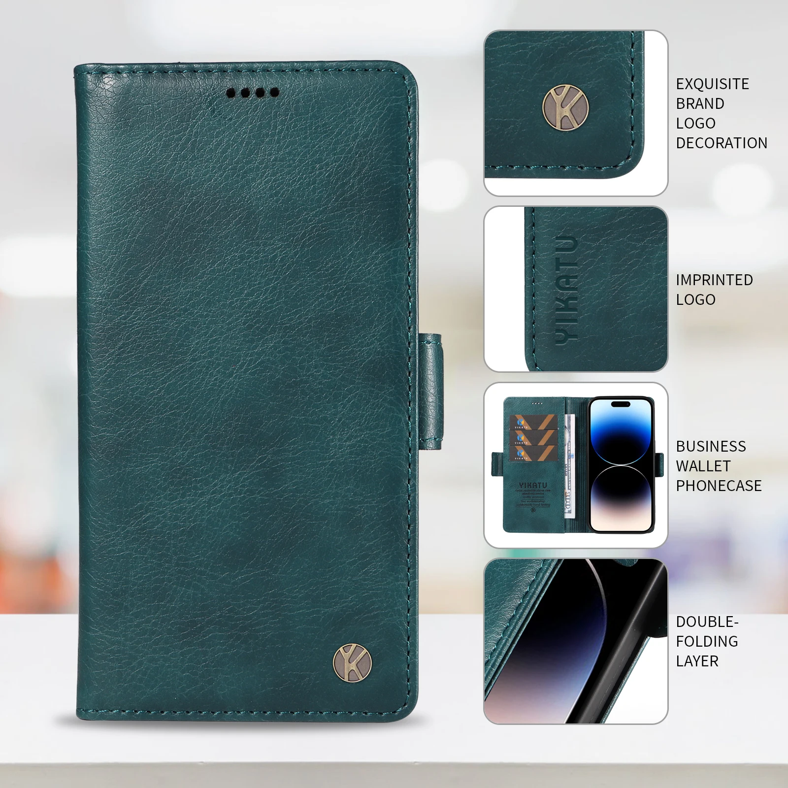 Stylish Leather Wallet Phone Case - Fashion Edition