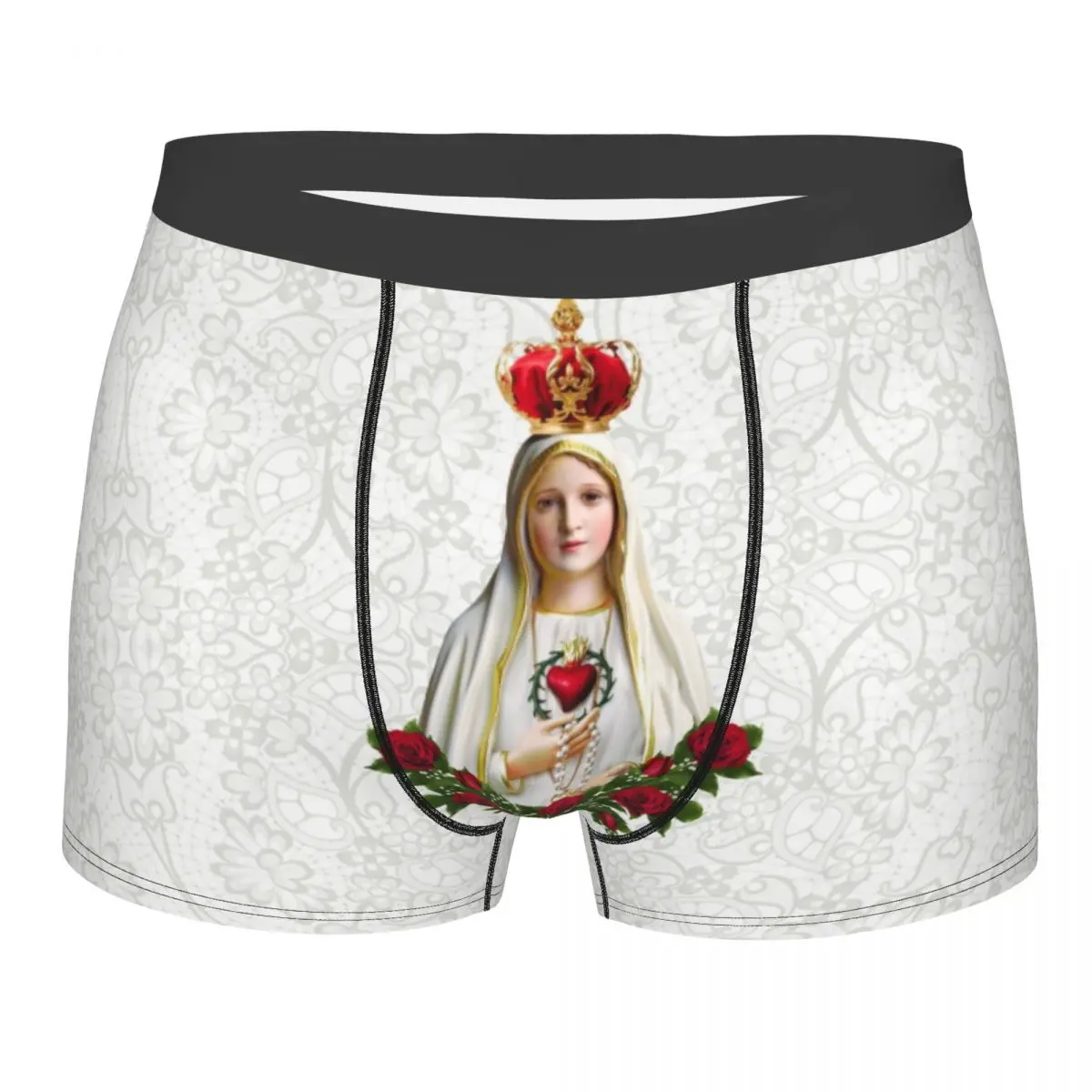 

Male Cool Our Lady Of Fatima Virgin Mary Underwear Portugal Rosary Catholic Boxer Briefs Breathable Shorts Panties Underpants