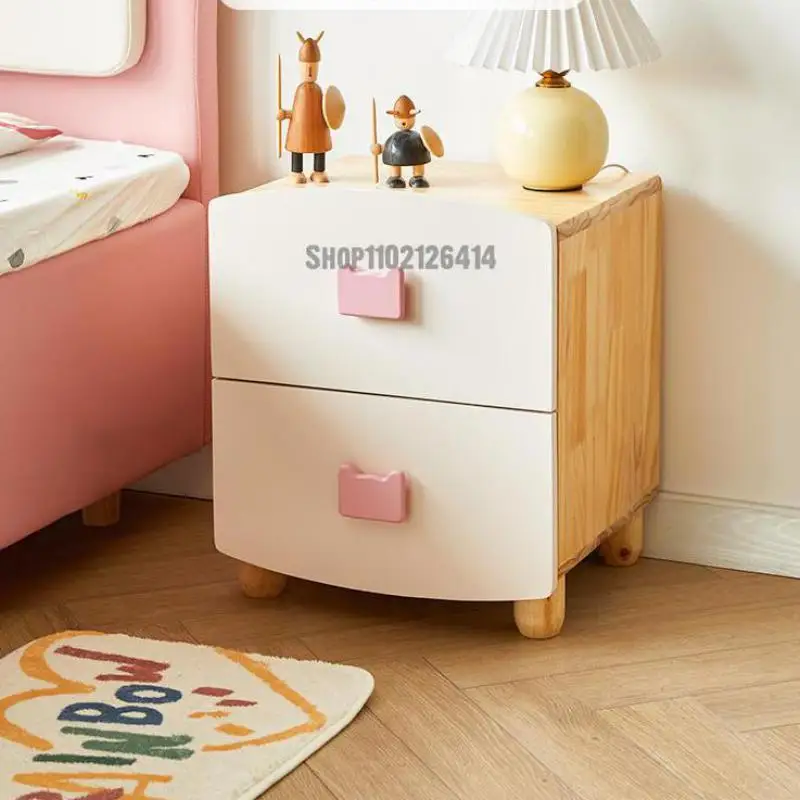 Children's Bedside Table Cute Solid Wood Bedside Small Storage