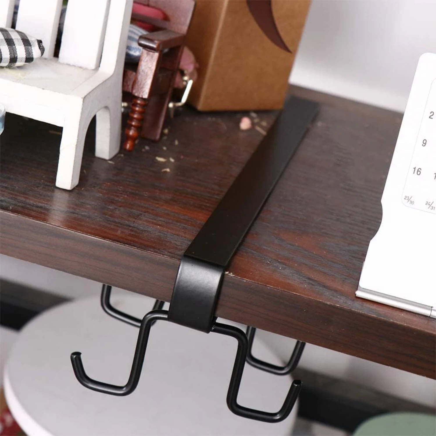 3PCS Cups , Kitchen Utensil Hanging with , Cup Holder Hanger Hook Rack Holder Under Cabinet Closet Without Drilling