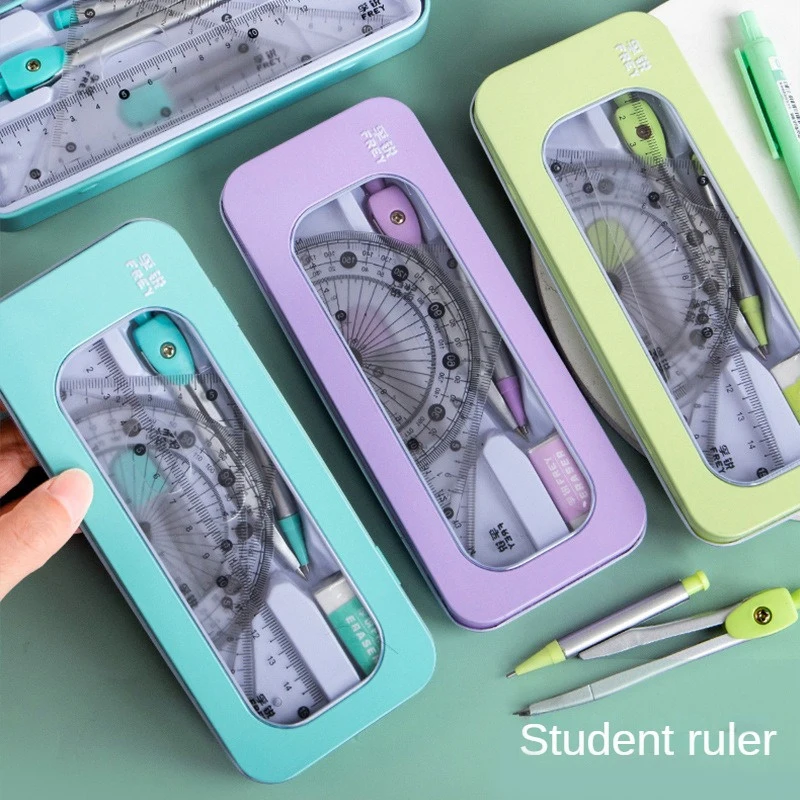 set Compass Ruler Set Multi-function Mathematical Rulers Professional Drawing Tools School Supplies Students Stationery