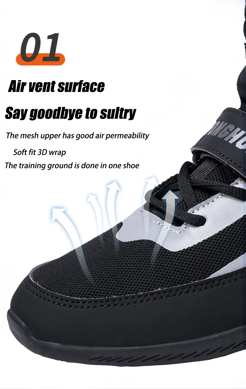 Description Picture 3 of itemWrestling shoes male Boxing Shoes Fighting Sanda Strength High Top Shoes light fighting Boots Weightlifting shoe Sneakers