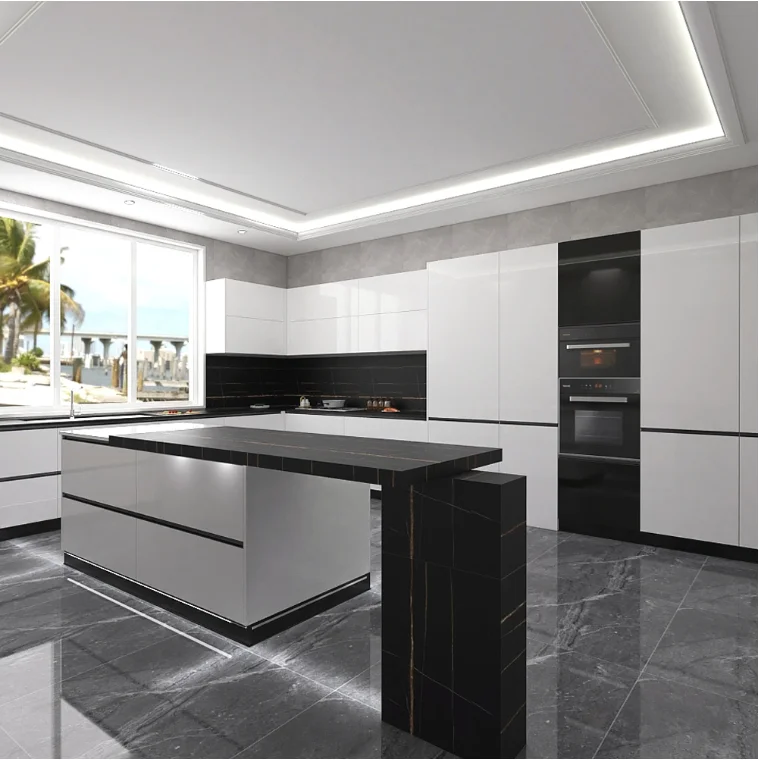 ตู้ครัวไม้สั่งทำพิเศษ - พร้อมที่เก็บของแบบปิดนุ่มนวล |   ขนาดที่กำหนดเอง 1