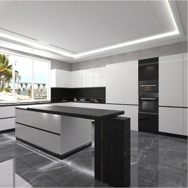 ตู้ครัวไม้สั่งทำพิเศษ - พร้อมที่เก็บของแบบปิดนุ่มนวล |   ขนาดที่กำหนดเอง 1