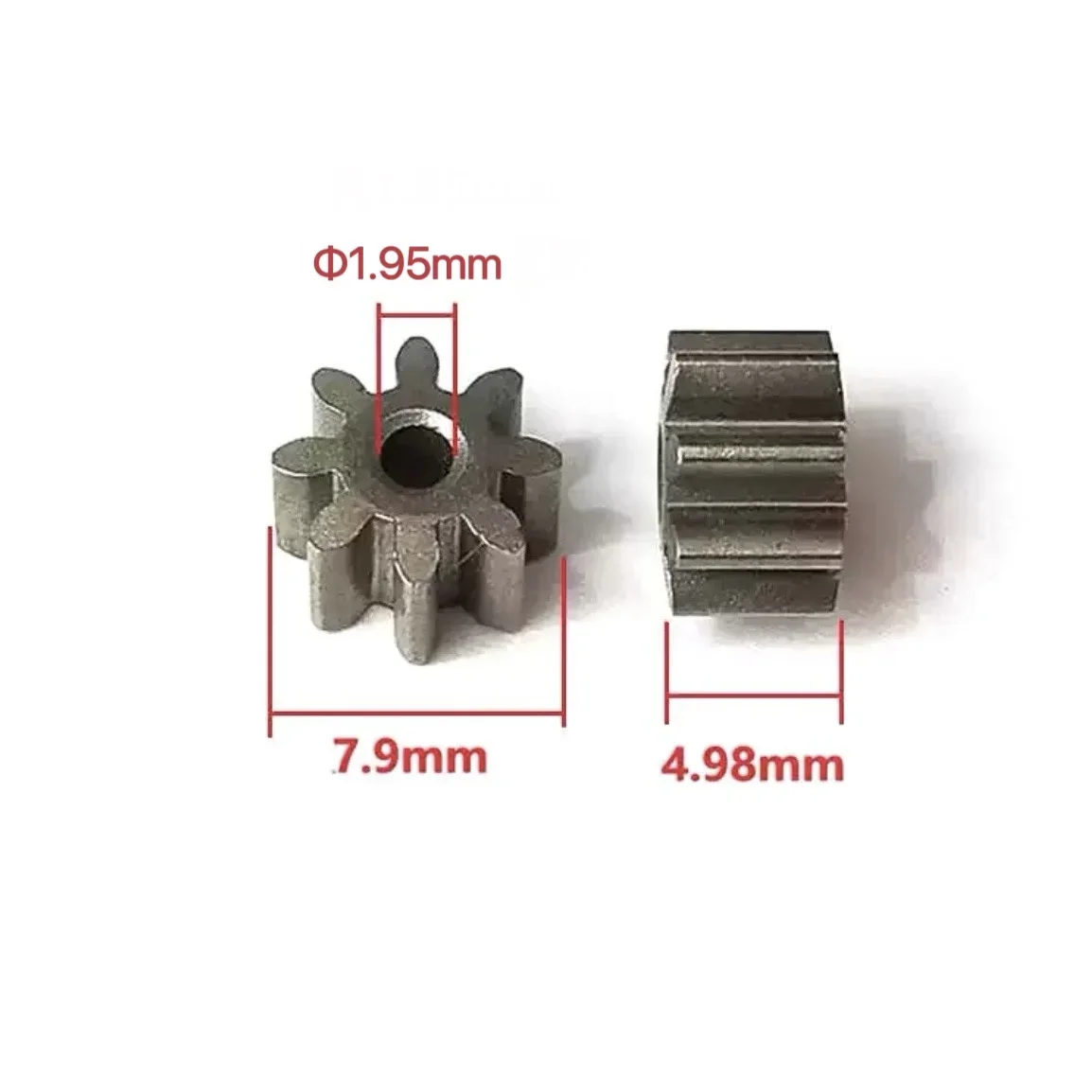 Motor gear transmission gear electric bike gear cassette deck tape gear electric chain saw gear 0.8M 8/10 teeth D hole metal gear 3 * 3.9mm hardware small gear