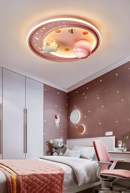 Lampada Soffitto A LED Unicorno - Design Iron Art, 36W, 3 Temperature Colore, Rosa Per Camera Bambini - Foto 9