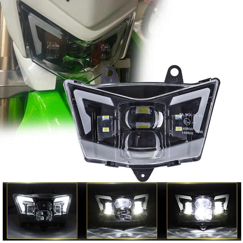 

Новая фара E24 в сборе для Kawasaki KLR KLX 125 140 250 300 450, светодиодная фара, одобренная IP67