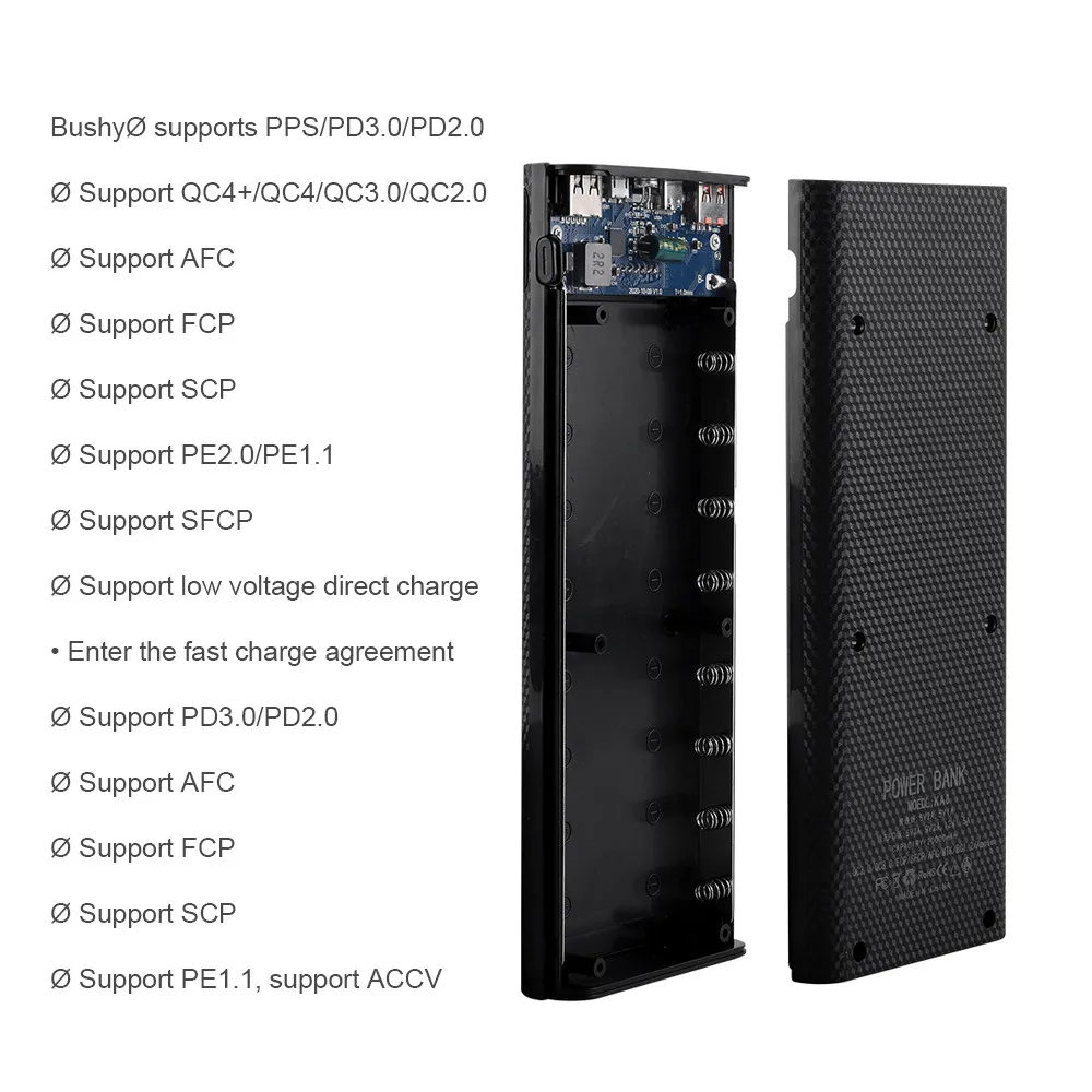 Typ C energie břeh lastura 5V LCD displej DIY 8X18650 pouzdro baterie nabít úložný skříňka super QC3.0 postit se nabít aniž baterie