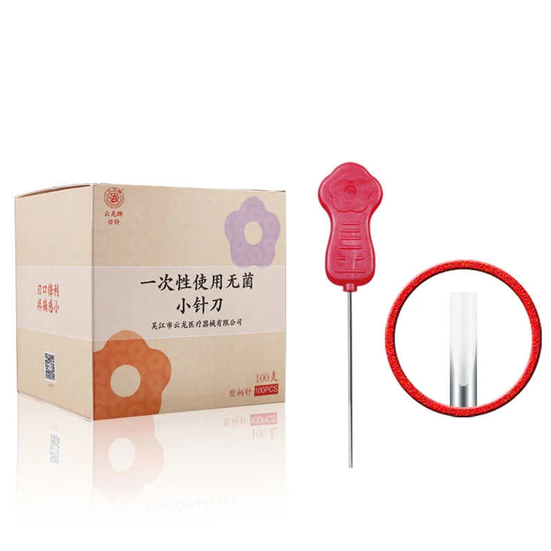 

Супер острый нож иглы для иглоукалывания цветная пластиковая ручка 100 шт./коркор. одноразовый стерильный маленький нож иглы акупотомология