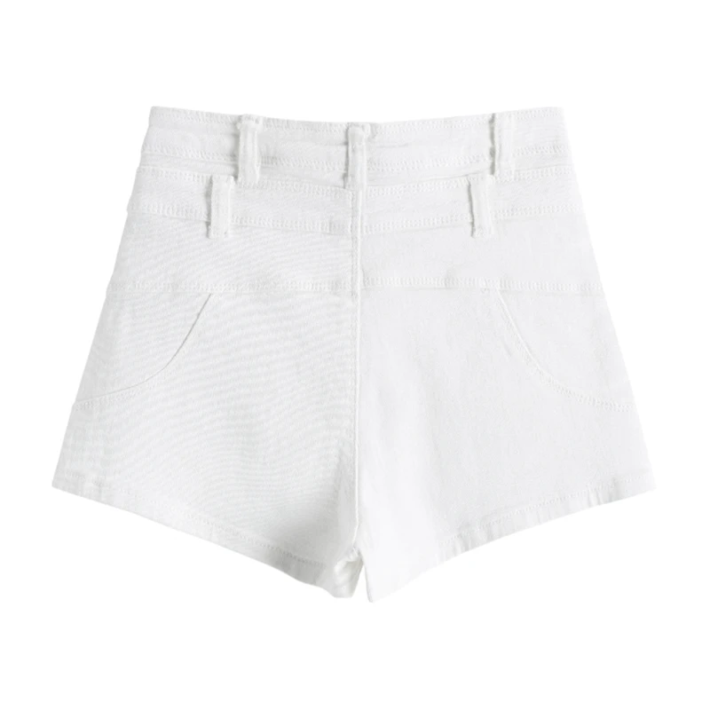 Summer New White Denim Shorts Women's Hong Kong Style High Waist Slim Super Shorts Loose All-match Pocket Jeans Female Hot Pants bape shorts