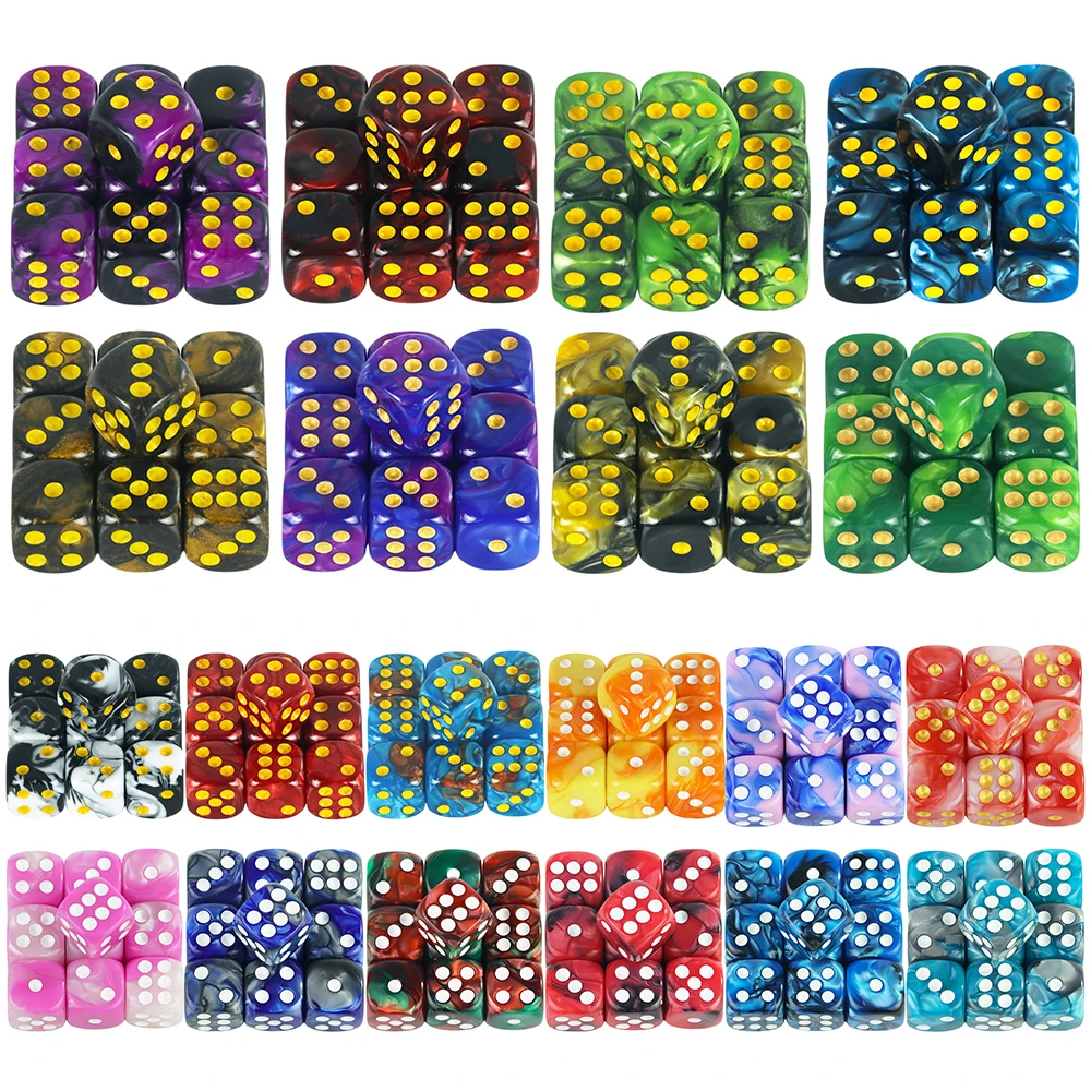 Mix Color Effect 12mm D6 Double Cube Playing for Gambling Board Game,Tabletop Game,games Poker Dice