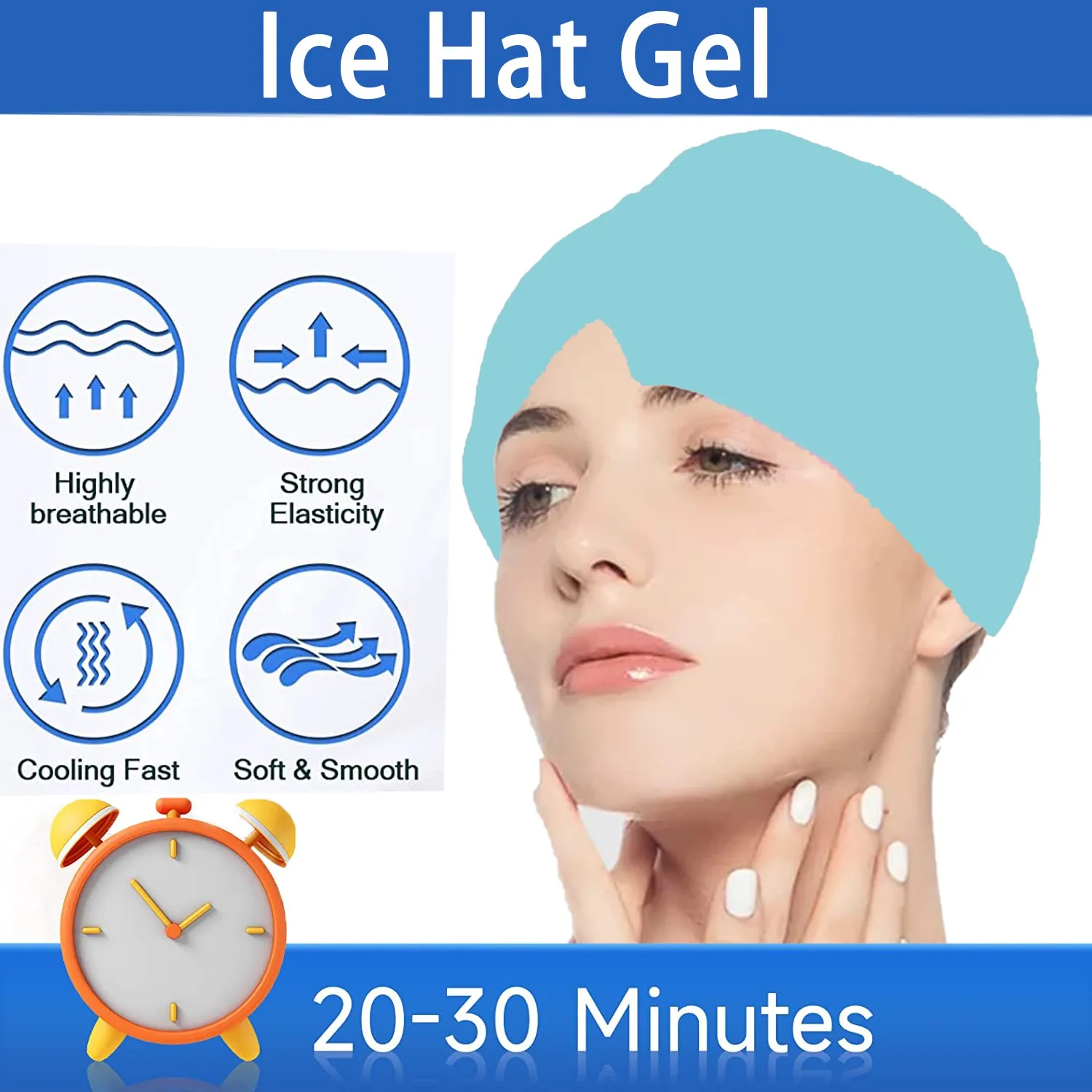 Ice Hat Gel Ice Headache  Migraine Relief Hat Cold Compress Therapy Cap Ice Head Wrap Pack Mask  For Tension Sinus Stress cold compress hood elastic compression face cover face cover cold therapy headache relief cap ice pack eye mask widely used