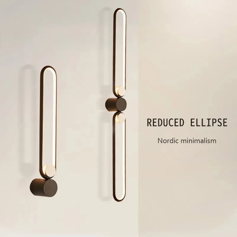 

Modern LED Long Ring Wall Light Designer Simplicity Rotatable Wall Lamp Bedroom Livingroom Dining Room Deco Mirror front light