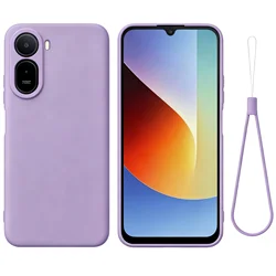 Lanyard Noble Fashion Shockproof Liquid Silicone Protective Case for Redmi A7 Pro 5G (Light Purple)