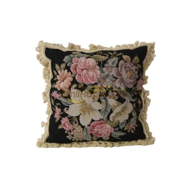 

Needlepoint national weave a tapestry with pillow pillow hand embroidered rococo cloth art baroque soft outfit in the bedroom