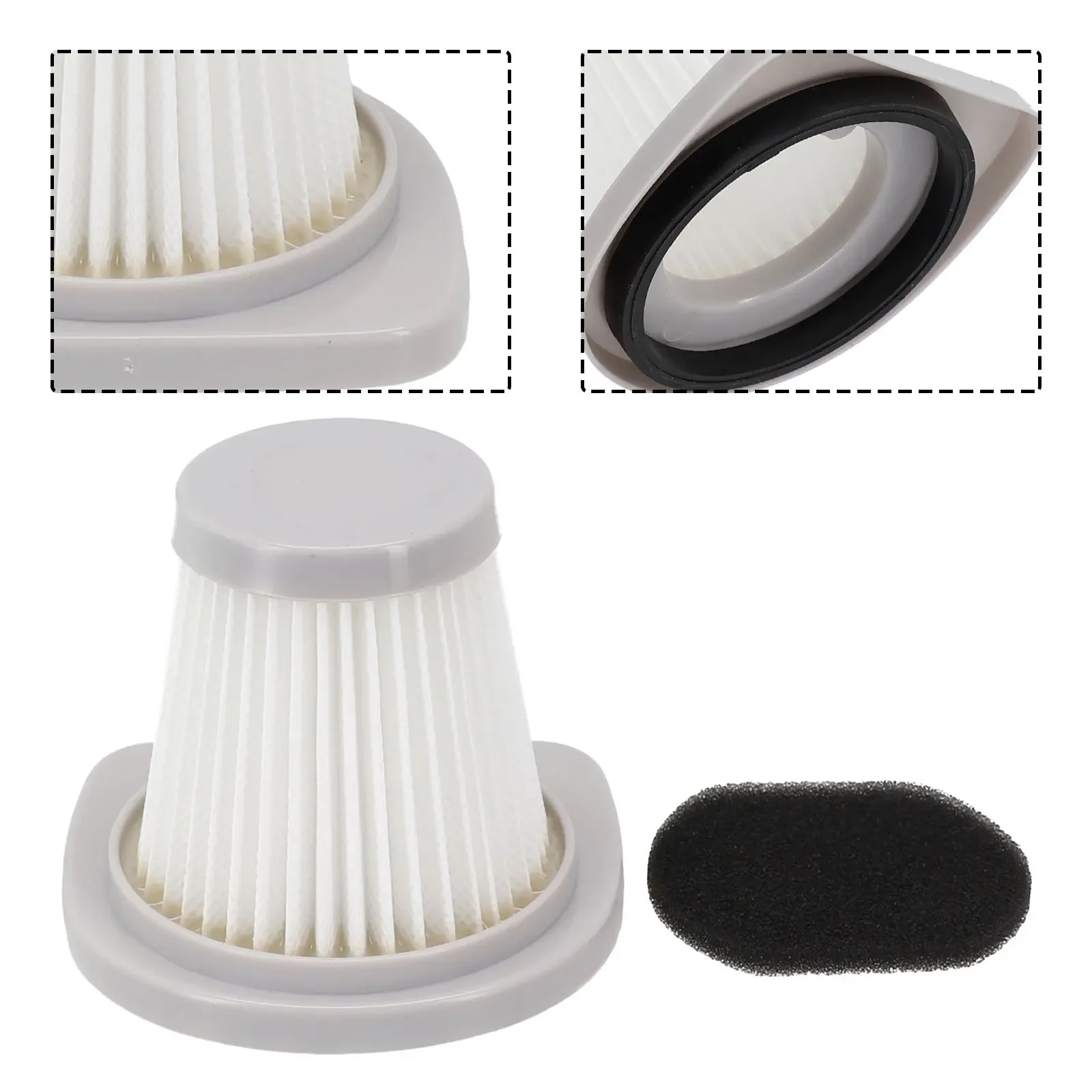 

Household Dust Filter Vacuum Cleaner Parts Accessories Cleaning High-quality Parts Replacement Washable White+Grey