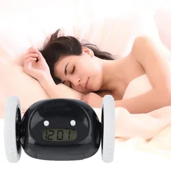 Alarm Clock That Can Run, Electronic Alarm Clock for Escape, Lazy Sleepy, Moving Wheels, Hidden Cat, Creative Gift Clock Gift