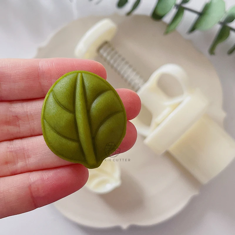 월병 과자 잎 모양의 3D 월병 금형 20g/50g, 손 압력 퐁당 과자 DIY 베이킹 도구 장식 도구