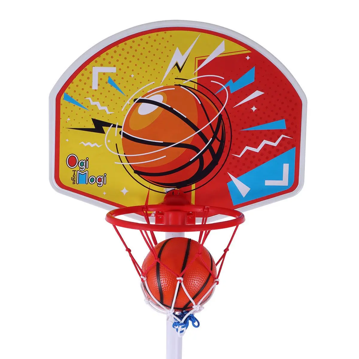 SAFE & STURDY Ogi Mogi Toys EASY HEIGHT ADJUSTMENT Basketball Set Mini Hoop System 2
