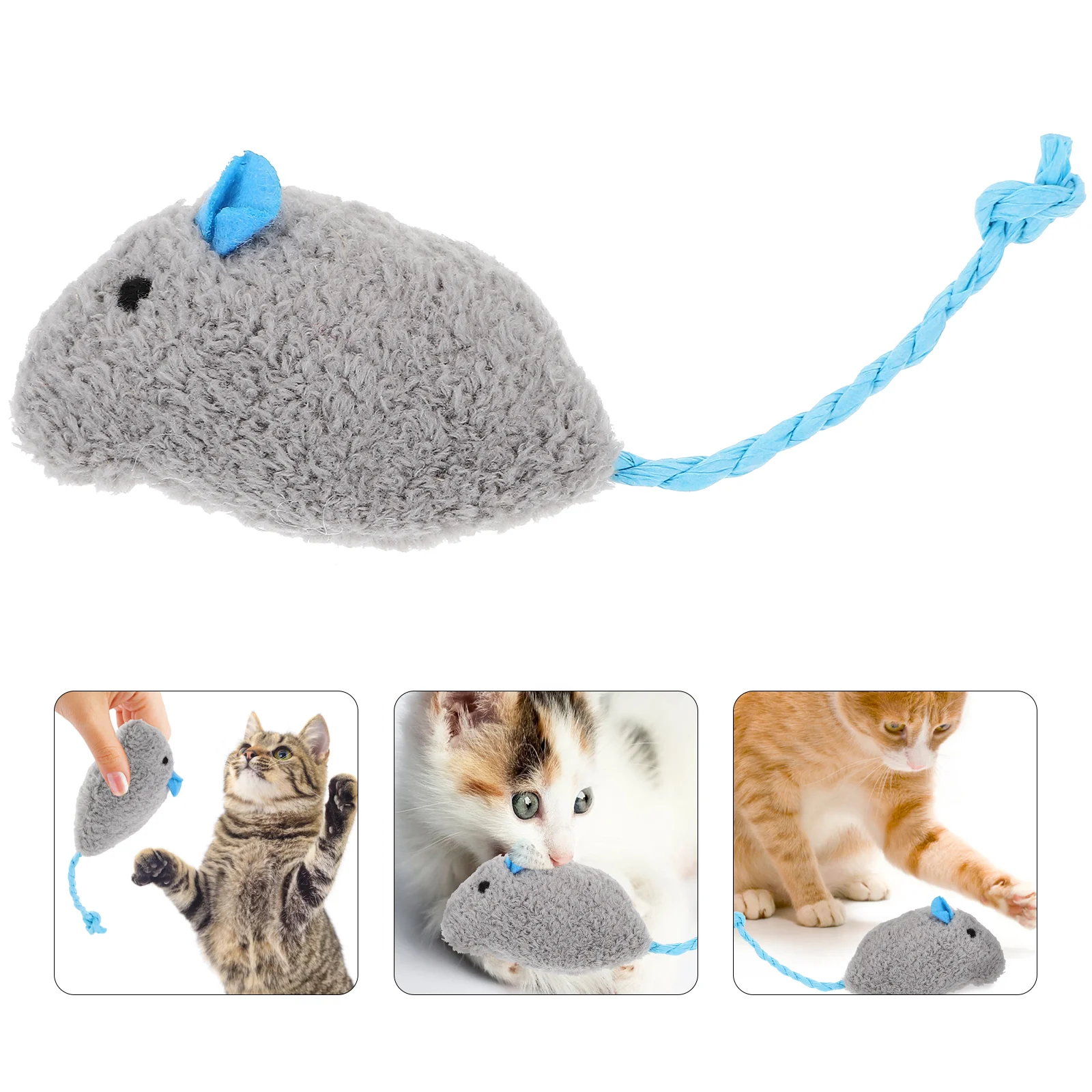 

Kitten Chew Bite Simulation Mouse and Cat Stuffed Portable Funny Plush
