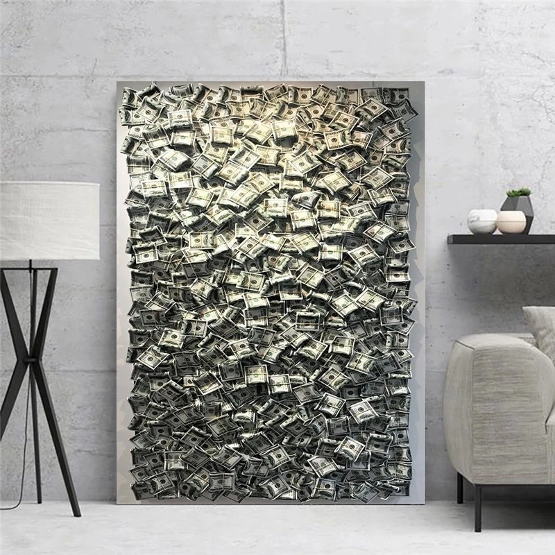 

Money Abstract Funny Cool Gift Modern Posters Wall Art Pictures Decorative Printed Canvas Paintings for Living Room Home Decor