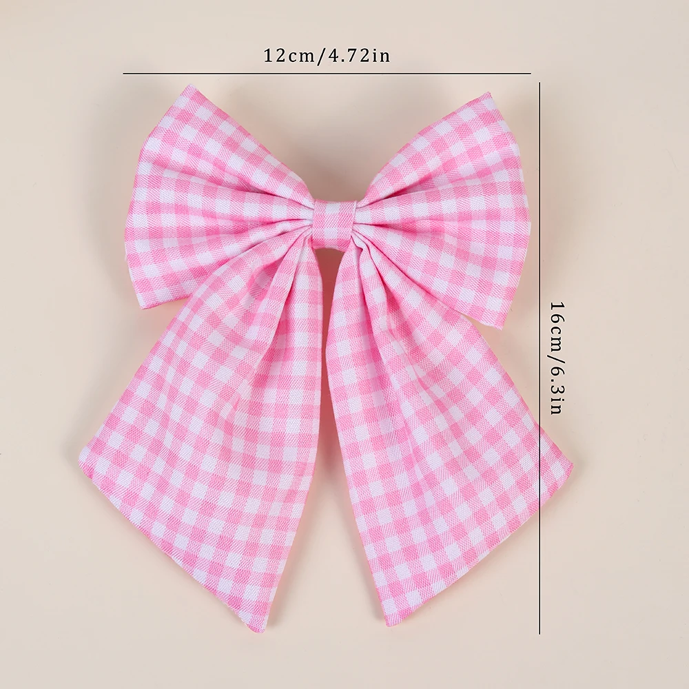 Elegant Plaid Bow Hair Clips - Vintage Checkered Bowknot Hairpin in Trendy Korean Style