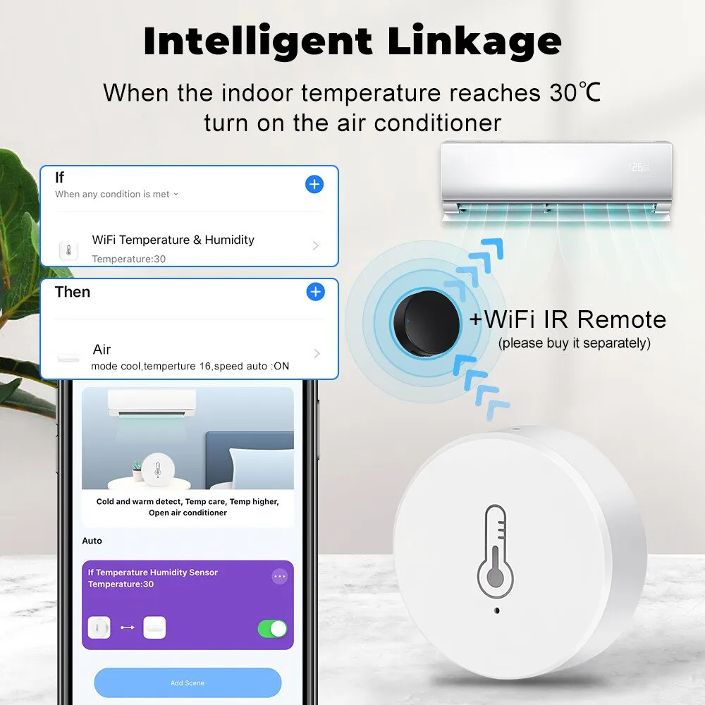 Sensore Zigbee Temperatura E Umidità Tuya - Mini Termometro Igrometro Smart Per Casa, Cameretta, Serra - 3