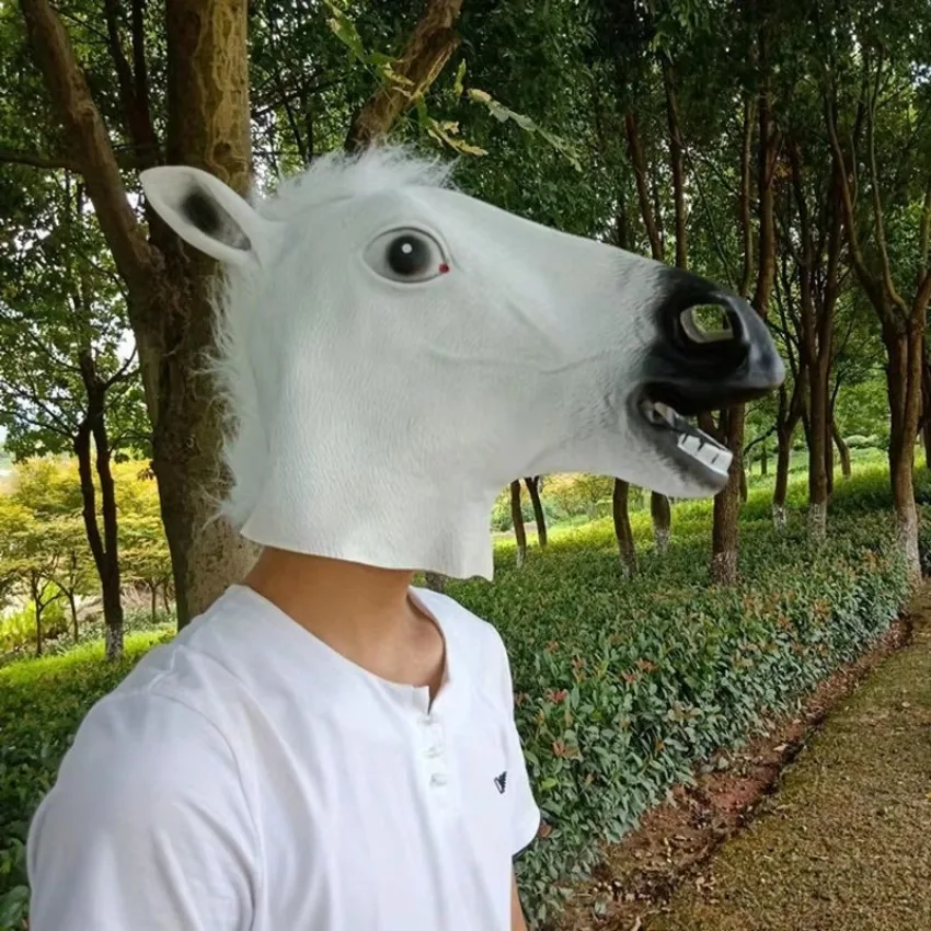 Party Funny And Funny Festival Horse Head Mask Headgear NEW Simulation Horse Head Mask Cosplay Costume