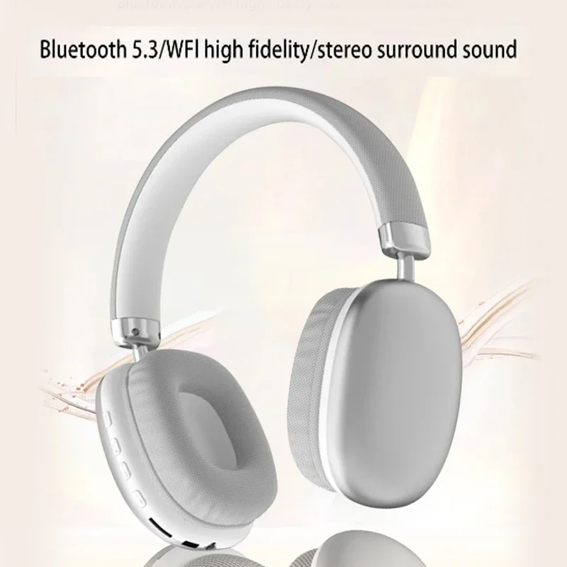Cuffie Over-Ear con Fascia in Tessuto, Wireless Stereo HiFi, Asta Metallica Regolabile, per Musica all'Aperto, con Cancellazione del Rumore - Image 6