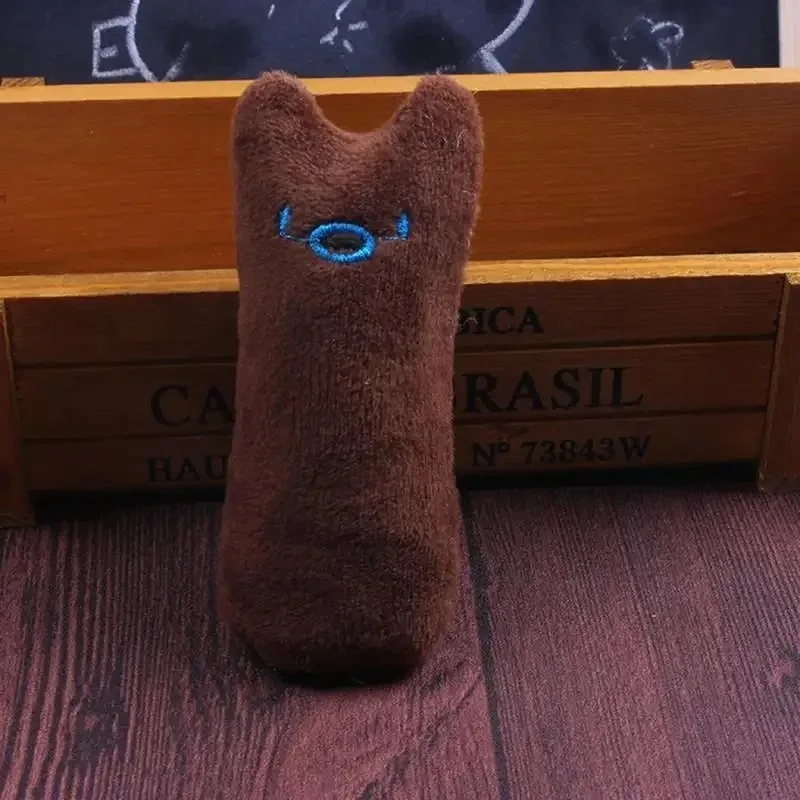 Cute Interactive Plush Cat Toy Pet Kitten Chewing Teeth Grinding Catnip Claws Thumb Bite Cat Mint Game Playing Pillow Scratcher