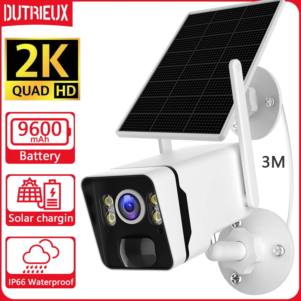 

2K HD Solar Camera HD 4MP Battery Powered WiFi IP Camera Outdoor Wireless Surveillance Security Camera Waterproof IP66 CCTV PIR