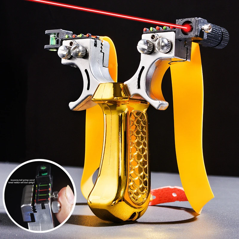 

High Quality Laser Aiming Slingshot Professional Outdoor Resin Laser Slingshot Flat Rubber Band Sports Shooting Catapult