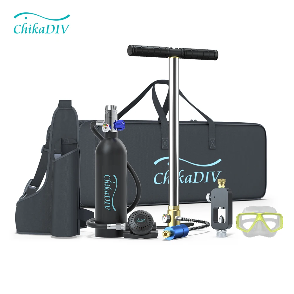 Chikadiv C400 1L Scuba Diving Equipment/Bottle/Cylinder Air Tank 15-20 Minutes Underwater Mini Scuba Oxygen Tank  Diving Gear