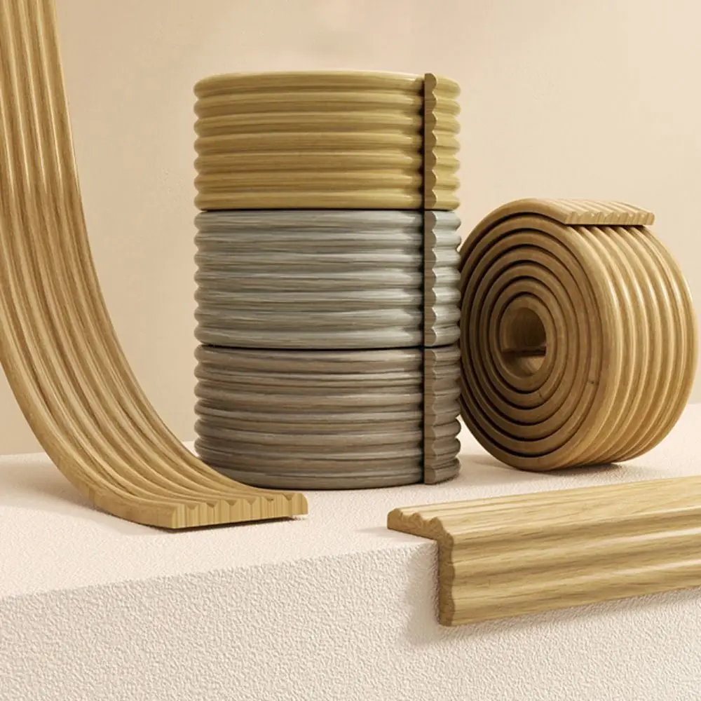 High Quality Thickened Wall Baseboard Anti-collision Self Adhesive Skirting Line 3D Soft Decoration Strips Bedroom