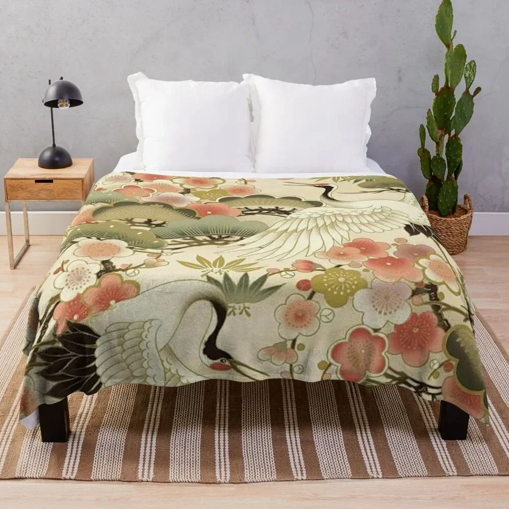 

Cranes World Throw Blanket Picnic blankets ands warm winter Blankets
