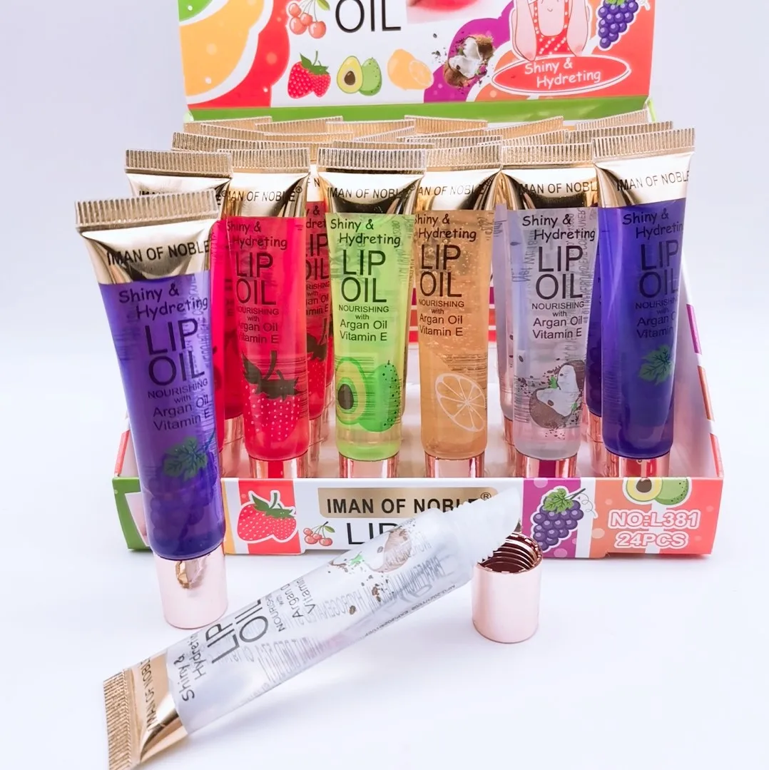 6Pcs Fruity Flavor Moisturizing Clear Lip Gloss Lip Gel Hydrating Moisturizing Lip Gloss lumping Lip Oils Gift Women Lips Makeup 5