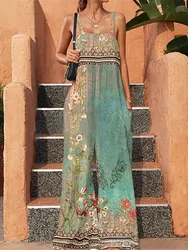 Women's Wide Leg Jumpsuits 2023 Summer Fashion Sexy Vintage Women Loose Backless Strap Boho Light Overalls Jumpsuit Female 5XL