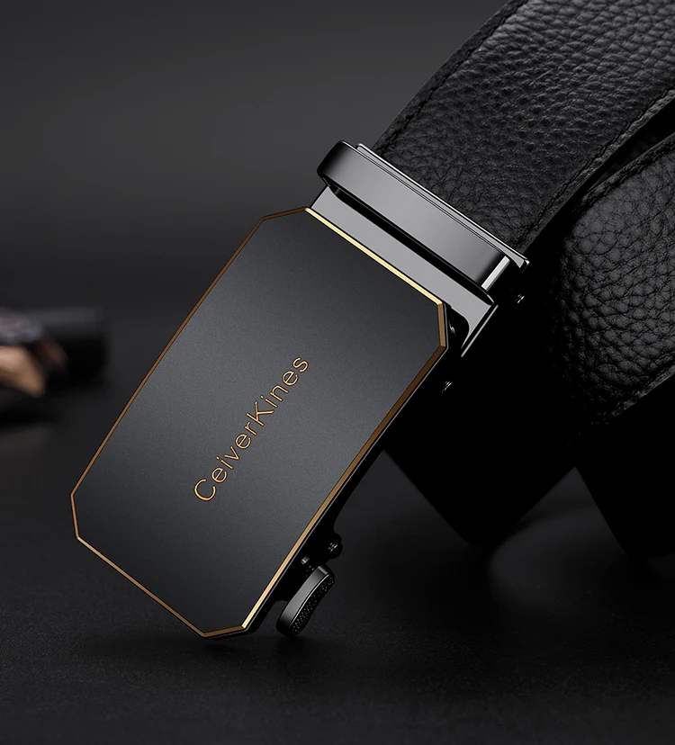 Cinturón de piel genuina para hombre con hebilla automática_voghion.com