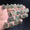 Unit One Piece 925 Silver Buckle With Good Quality Natural Moldavite Crystal Healing Random Shape Pendant 4