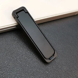 Sleek Metal Foldable Phone Stand with Invisible Adhesive Backing (Black)