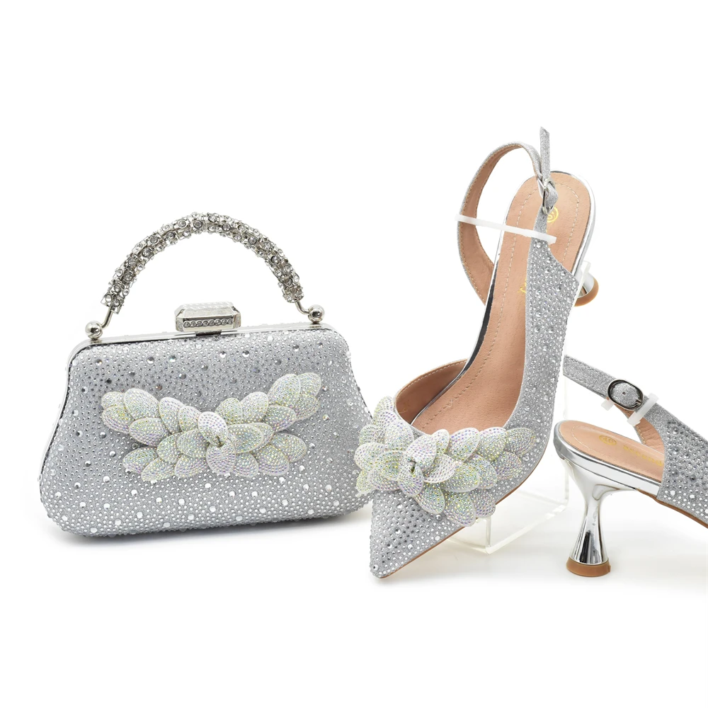 Doershow Lastest Italian Design Fashion Style Ladies Shoes with Matching Bag Set 2024 Nigerian Shoes and Bag Set HAC1-9 3