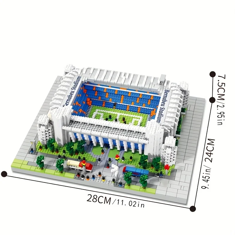 Real Madrid Bernabeu Stadium Building Blocks, 3000+PCS 3D Model Kit for Adults,
