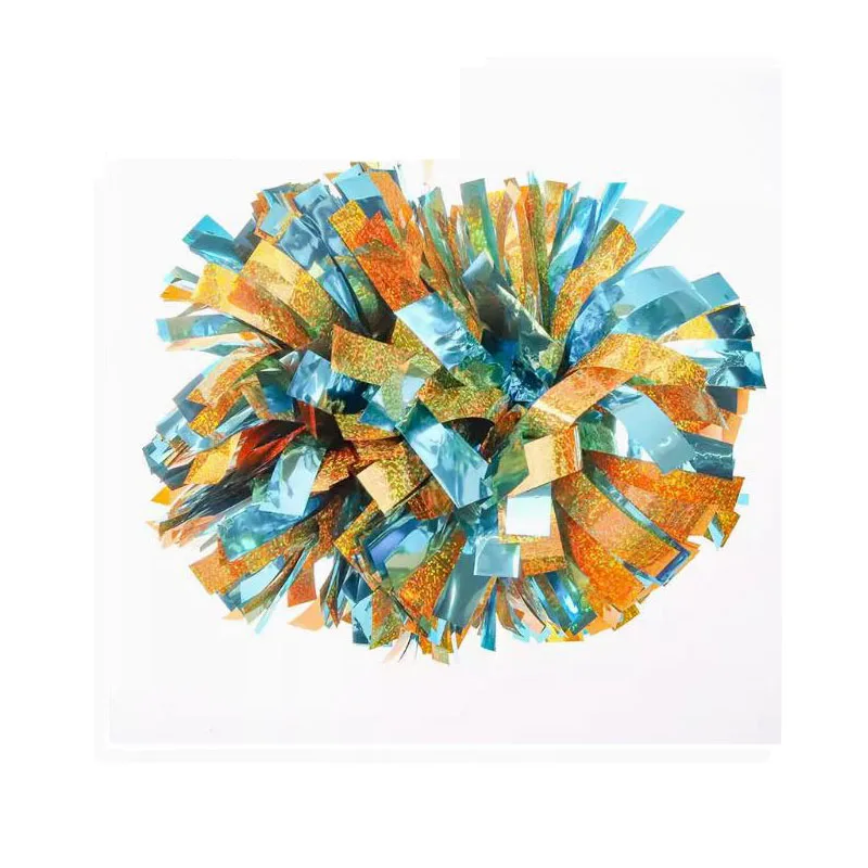 1Piece,Cheerleader Pom, Cheerleader Poms,TURQUOISE, Holographic Silver, 4 ",6",8 ", Pick Color