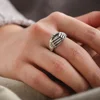 Retro Exaggeration Big Eyes Art Man Ring Fashion Personality Open Adjustable  Ring For Women Accessories 4