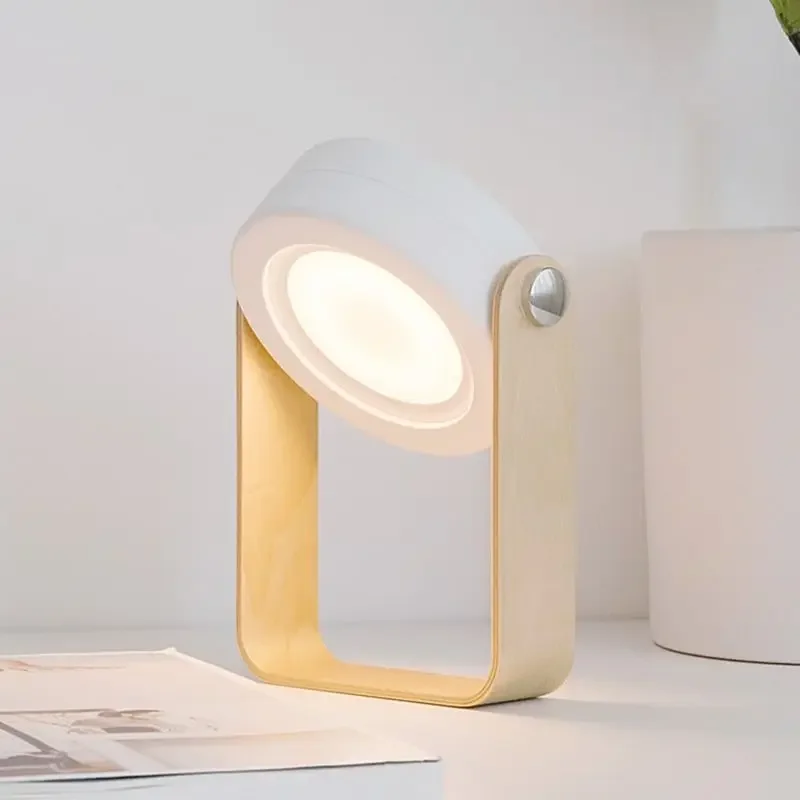 접이식 LED 독서 램프, 나무 손잡이, 접이식 야간 조명, 휴대용 텔레스코픽 랜턴 램프, USB 충전