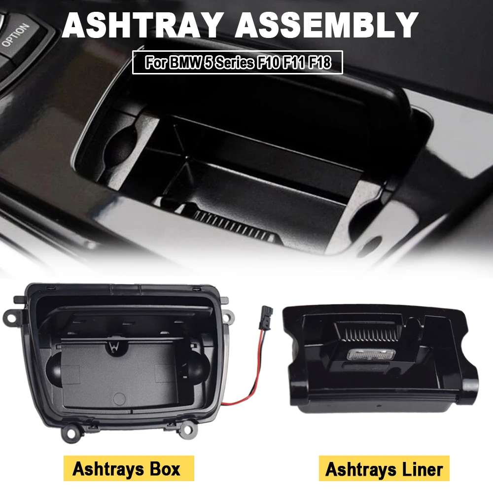 Car Ashtray Portable Ashtray Upgraded Interior Car Central Console Ashtray Smoke Ashtray Assembly For BMW F10 F11 F18 520 523 525 528 530 535 51169206347