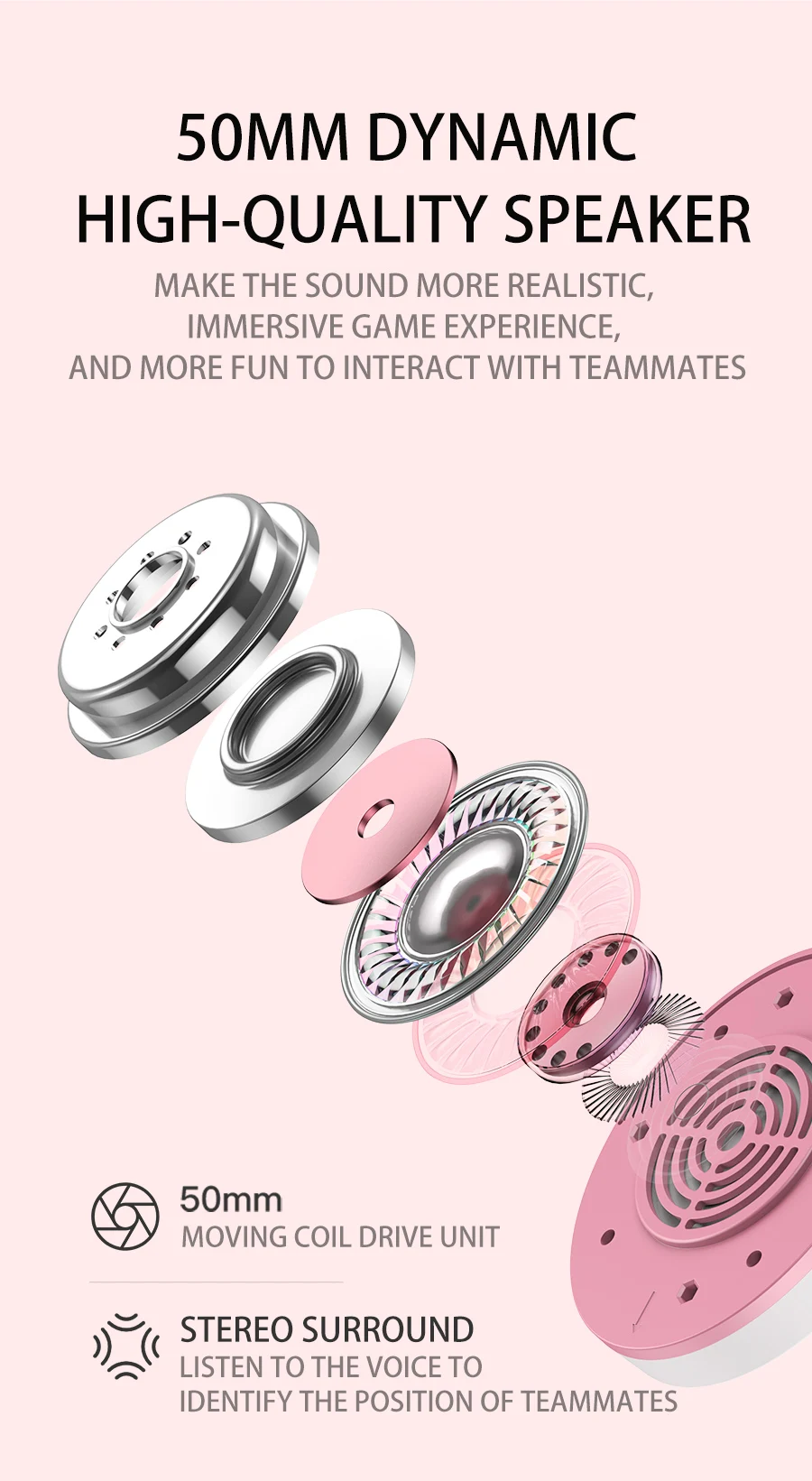 Headset Gamer ONIKUMA X10 Branco Rosa, Orelha de Gato destacável, Com fio, Microfone - ROLKO tech